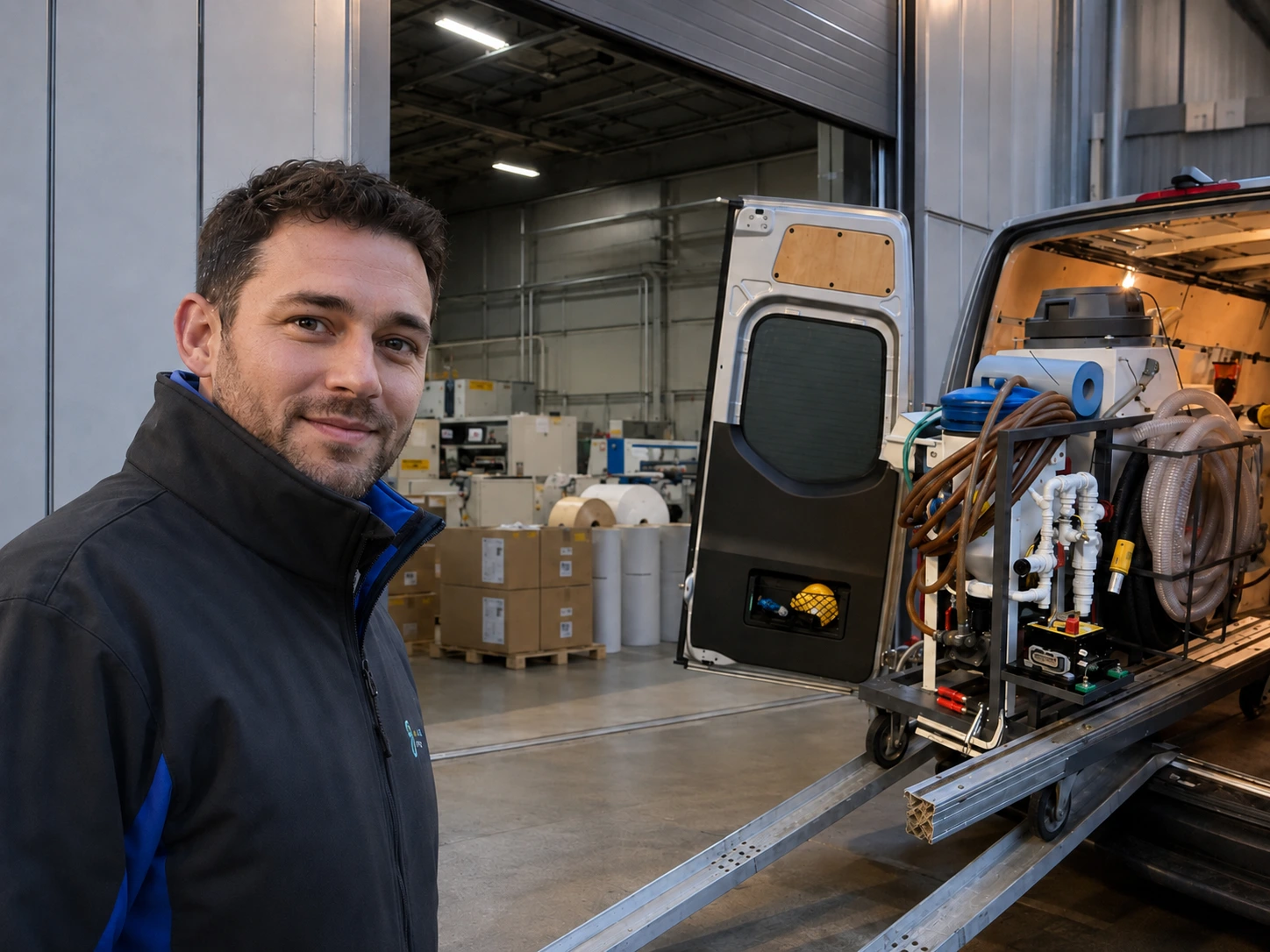 Mobiele reinigingsunit voor rasterwalsen reinigen op locatie